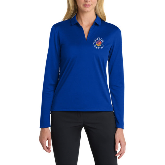 Custom Embroidered Nike Women's Dri-FIT Micro Pique 2.0 Long Sleeve Polo - NKDC2105