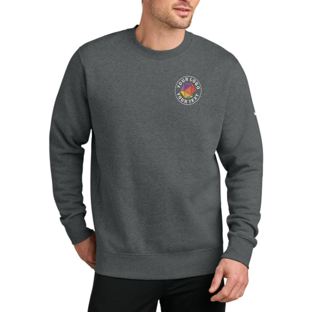 Custom Embroidered Nike Club Fleece Sleeve Swoosh Crew - NKFD9863