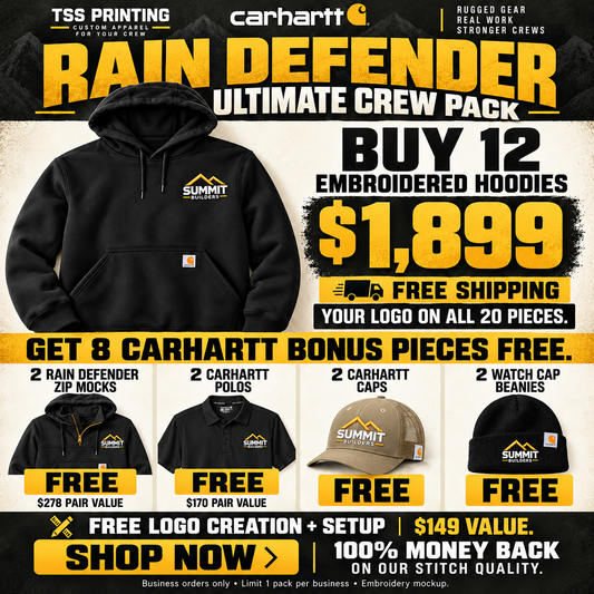 Buy 12 Carhartt Rain Defender, Get 2 Rain Defender Zip +2 Defender Polo's +2 Carhartt Hats +2 Carhartt Banies FREE $817| Free Shipping