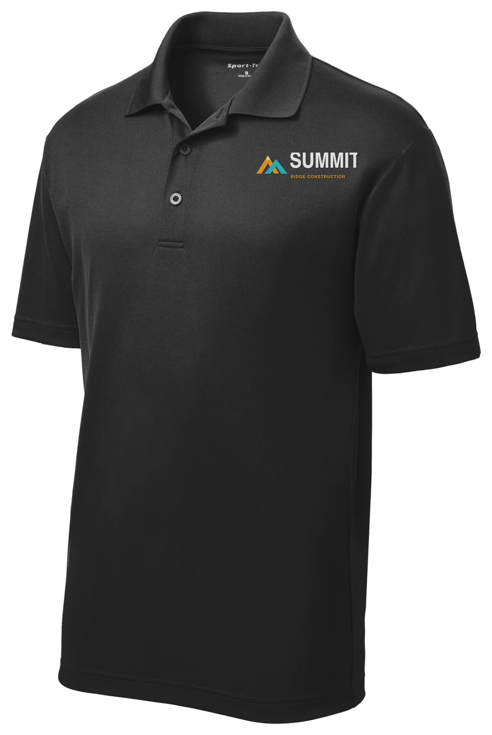 Black Dri-Fit polo with sample embroidered business logo