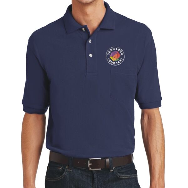 Heavyweight Cotton Pique Polo with Pocket Thumbnail