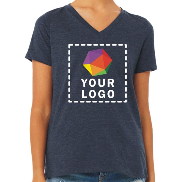 Ladies' Relaxed Heather CVC Jersey V-Neck T-Shirt Thumbnail