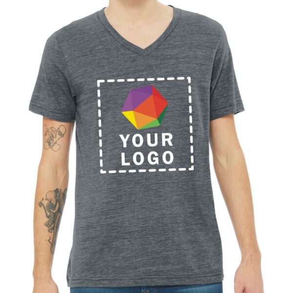 Unisex Textured Jersey V Neck Tee Thumbnail