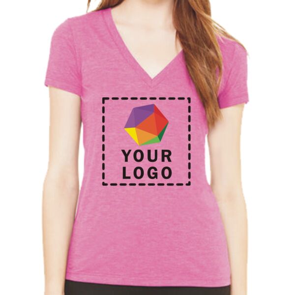 Ladies' Triblend Short-Sleeve Deep V-Neck T-Shirt Thumbnail