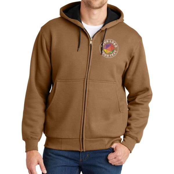 Heavyweight Full Zip Hooded Sweatshirt with Thermal Lining Thumbnail