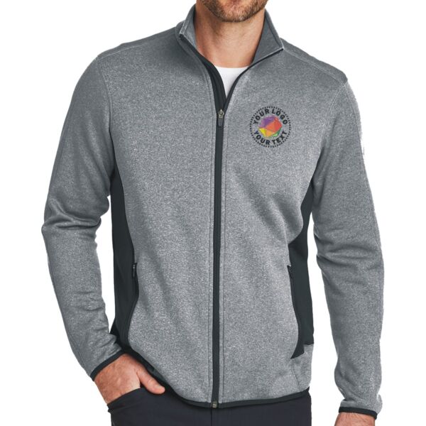 Full Zip Heather Stretch Fleece Jacket Thumbnail