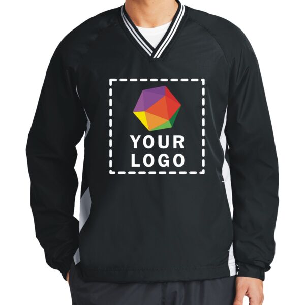 Tipped V Neck Raglan Wind Shirt Thumbnail