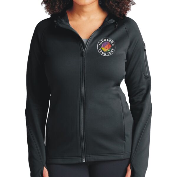 Ladies Tech Fleece Full Zip Hooded Jacket Thumbnail