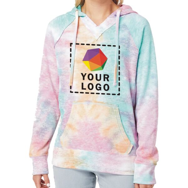 Women’s Courtney Burnout V-Notch Hooded Sweatshirt Thumbnail