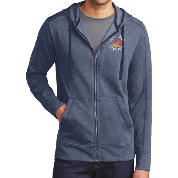 PosiCharge ® Tri Blend Wicking Fleece Full Zip Hooded Jacket Thumbnail