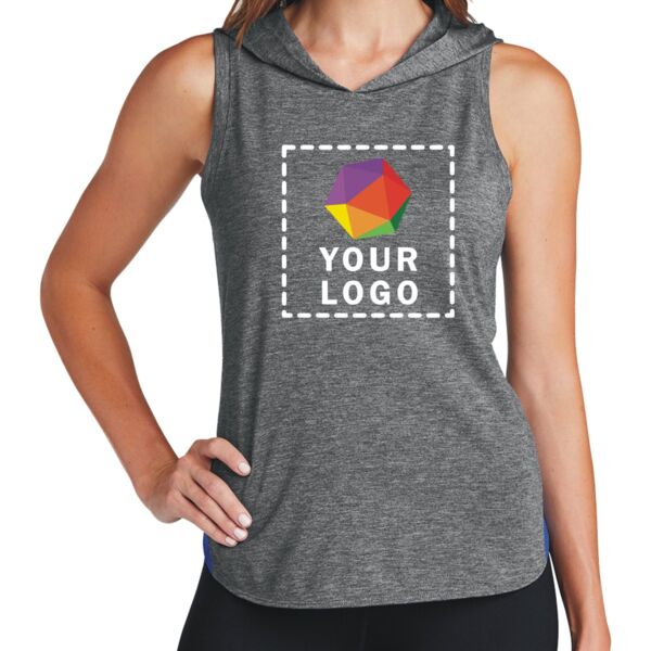 Ladies PosiCharge ® Tri Blend Wicking Draft Hoodie Tank Thumbnail