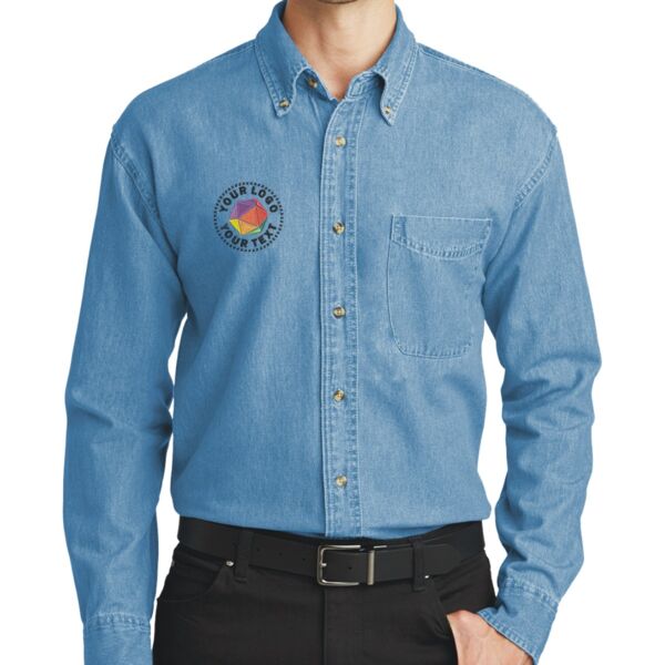 Tall Long Sleeve Denim Shirt Thumbnail
