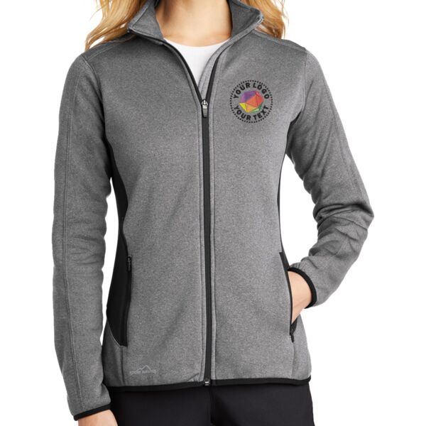 Ladies Full Zip Heather Stretch Fleece Jacket Thumbnail