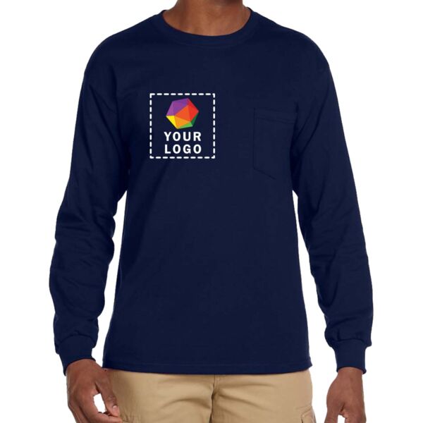 Adult Ultra Cotton® Long-Sleeve Pocket T-Shirt Thumbnail