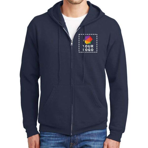 Adult 7.8 oz. EcoSmart® 50/50 Full-Zip Hooded Sweatshirt Thumbnail