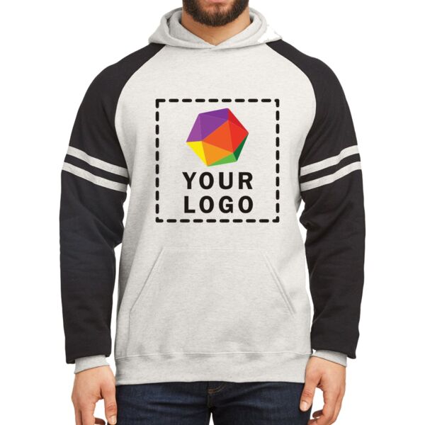 Unisex NuBlend Varsity Color-Block Hooded Sweatshirt Thumbnail