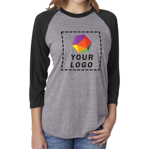 Unisex Tri Blend 3/4 Sleeve Raglan Tee Thumbnail