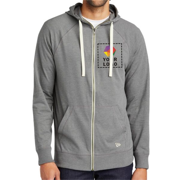 Sueded Cotton Blend Full Zip Hoodie Thumbnail