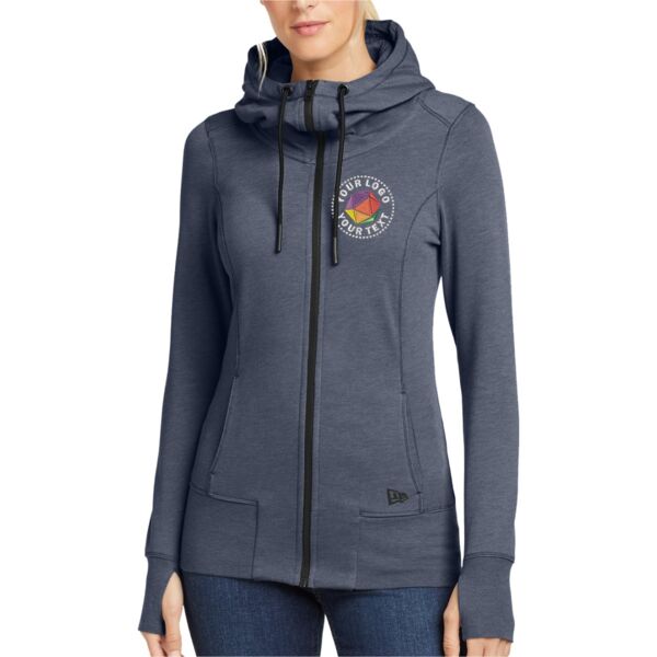 Ladies Tri Blend Fleece Full Zip Hoodie Thumbnail