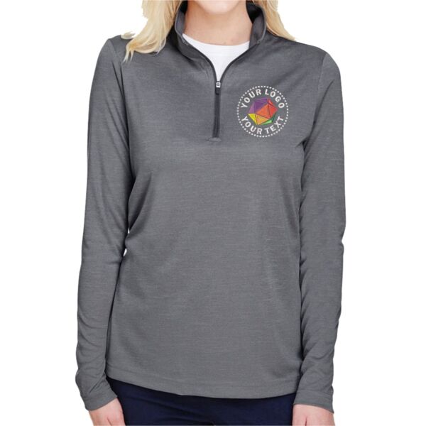 Ladies' Zone Sonic Heather Performance Quarter-Zip Thumbnail