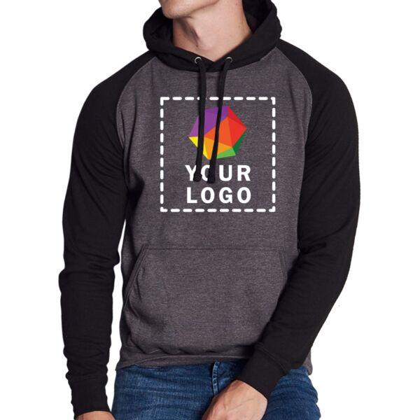 Adult 80/20 Midweight Contrast Baseball Hooded Sweatshirt Thumbnail