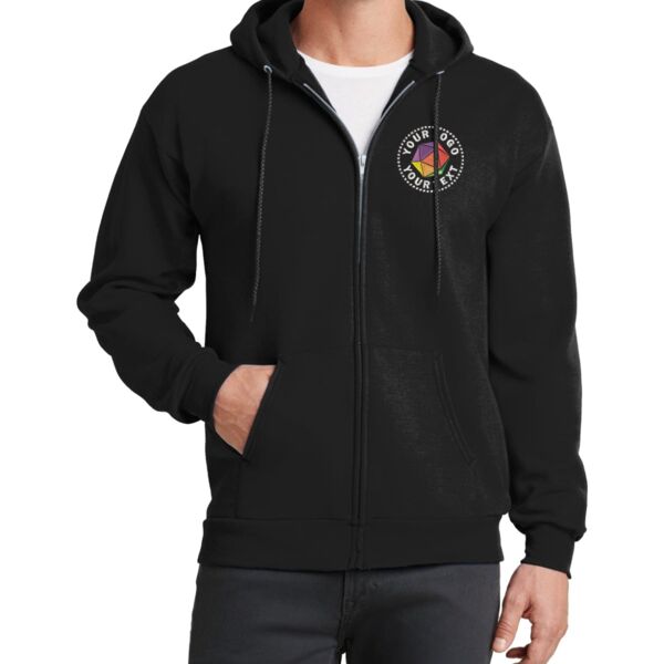 Men's 80/20 Midweight College Full-Zip Hooded Sweatshirt Thumbnail