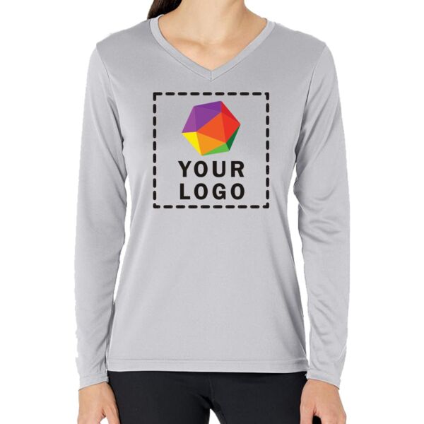 Ladies' Wicking Long-Sleeve T-Shirt Thumbnail