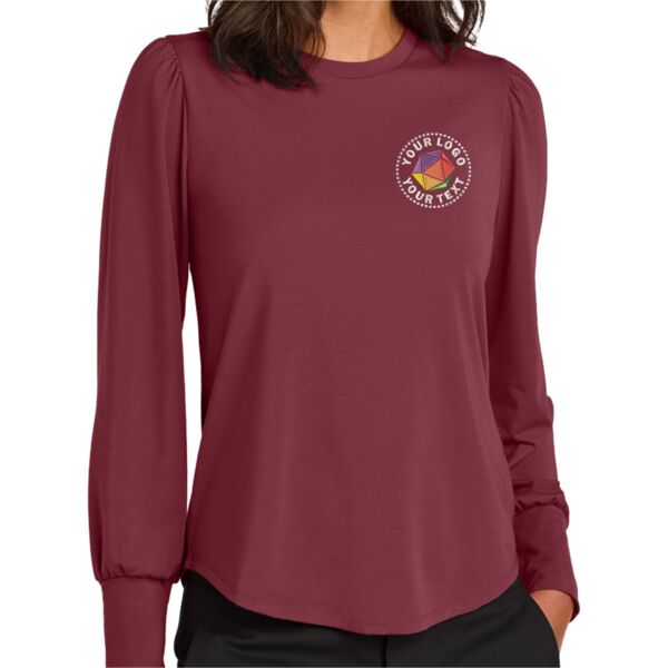 Women's Stretch Jersey Long Sleeve Blouson Top Thumbnail