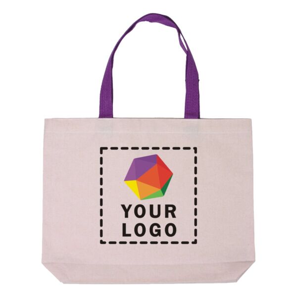 Cotton Canvas Tote Bag with Color Accents Thumbnail