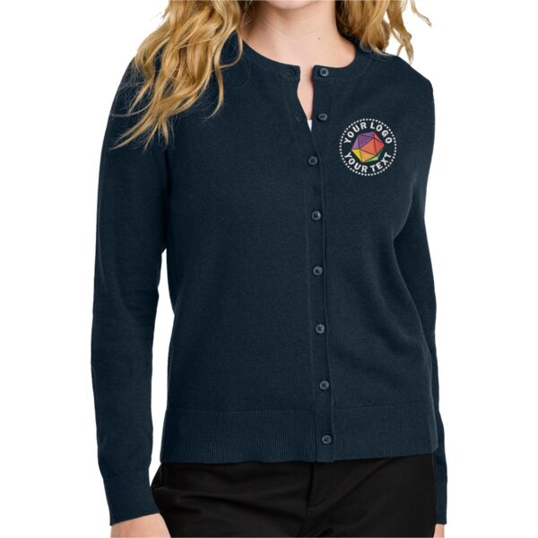 Women's Easy Care Crewneck Cardigan Sweater Thumbnail