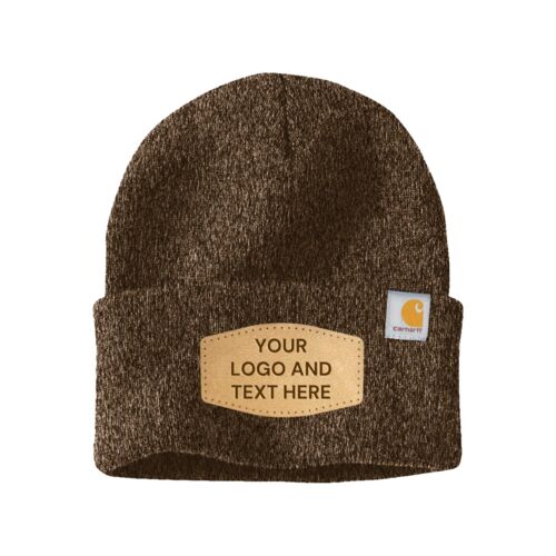 Custom Beanie with Laser Engraved Leather Patch – Premium Carhartt Beanie Thumbnail