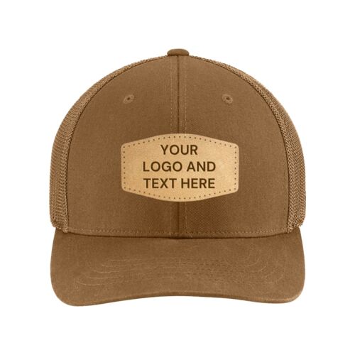 Custom Flexfit 110 ® Mesh Back Cap With Laser Engraved Leather Patch Thumbnail