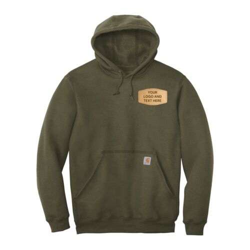 Midweight Hoodie Featuring Custom Laser Engraved Leather Patch Thumbnail