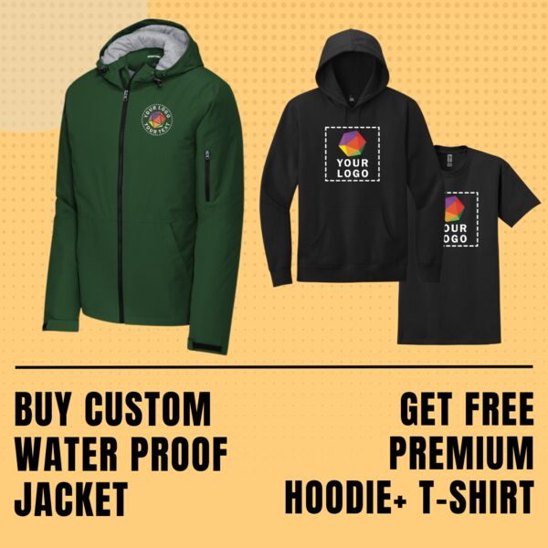 Buy Custom Water Proof Jacket Get Free Premium Hoodie + T-shirt Thumbnail